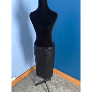 NWT Gibson + Latimer Black Sequin Midi Skirt M Holiday Party